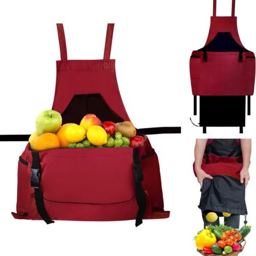 Green Gardening Apron Harvest-Style Pockets Men Women