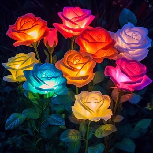 Solar Garden Rose Flower Lights