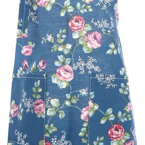 Floral Print Cotton Linen Plus-Size Canvas Apron