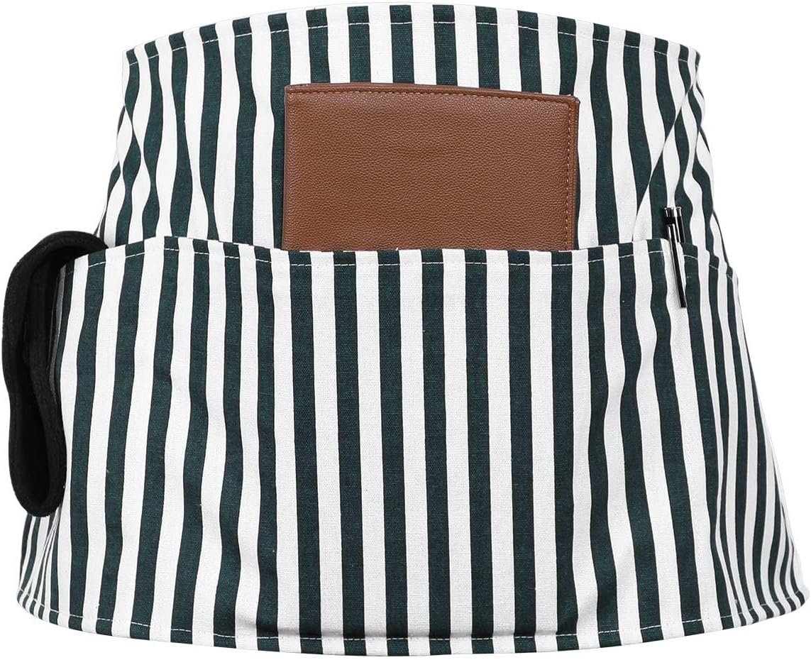 Three-Pocket Waist Apron Short Half Service Use