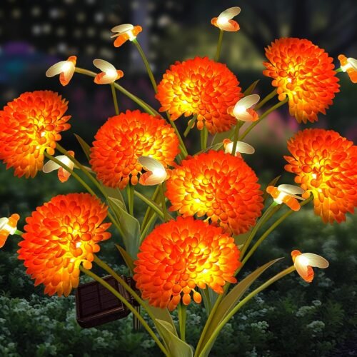 Solar Garden Bee And Flower Lights