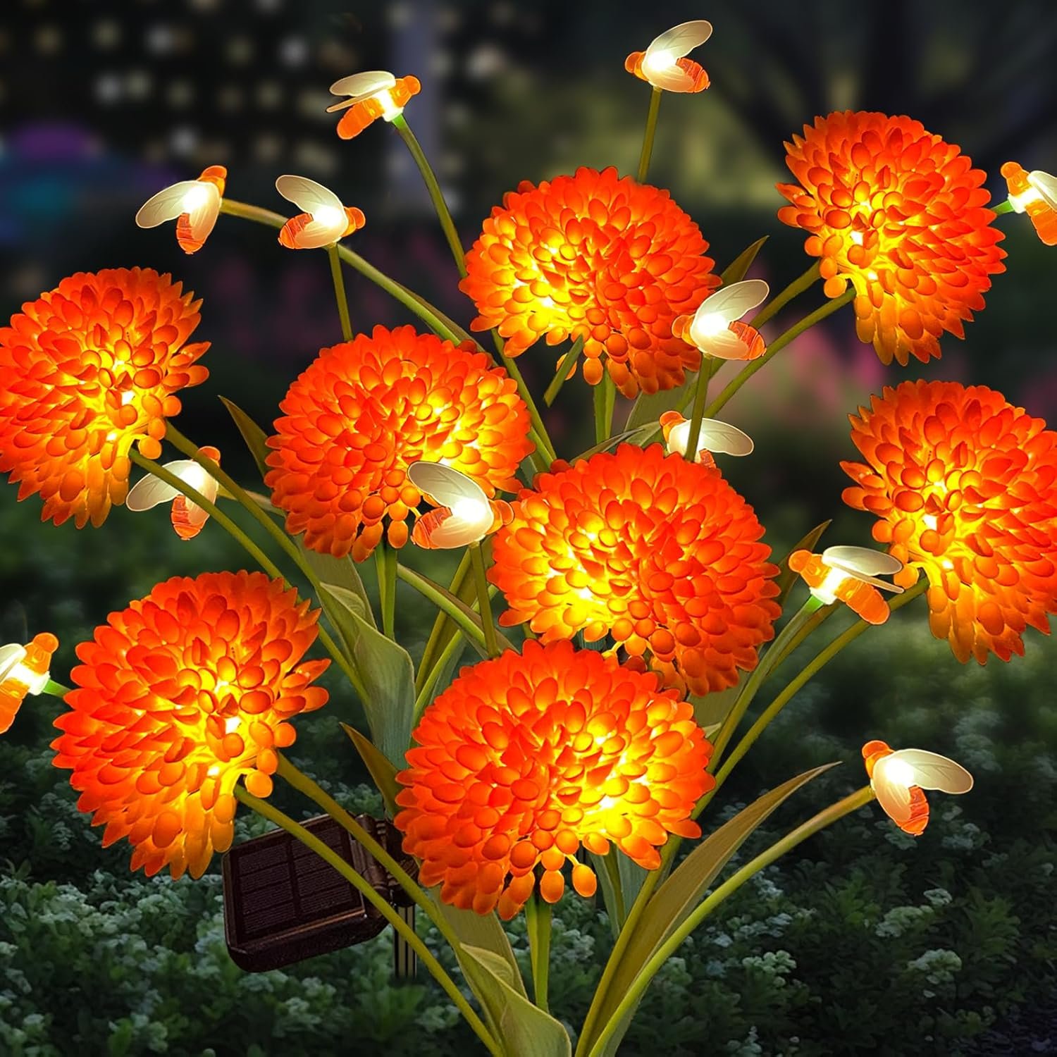 Solar Garden Bee And Flower Lights
