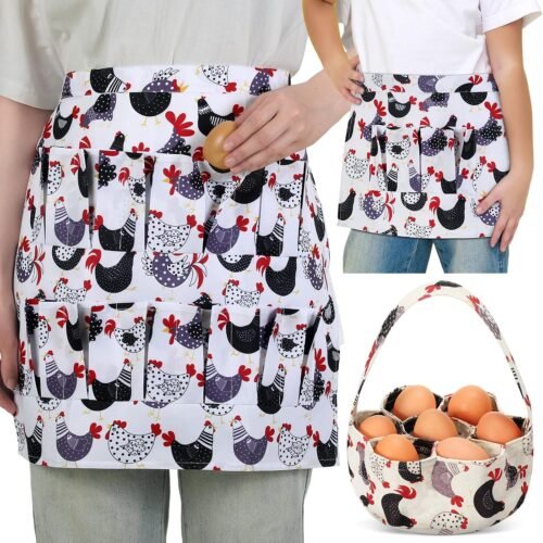 Adult Child Egg-Collecting Aprons Multi-Pockets Basket