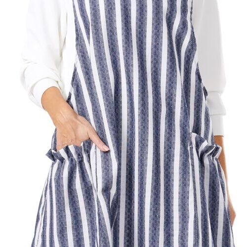 Cotton Linen Cross-Back Apron Cozy Fit Pockets