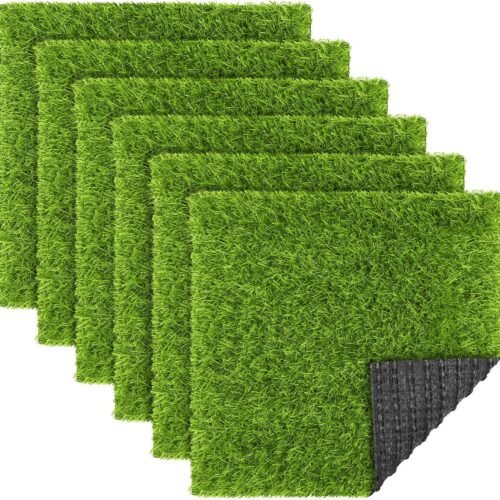 Artificial Grass Square Mat Fake Grass Turf Patch with Drainage Hole