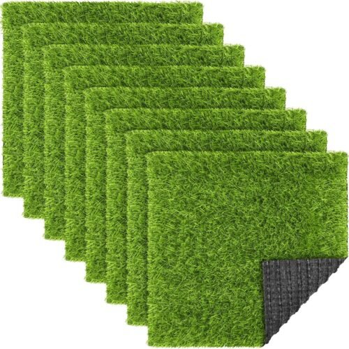 Artificial Grass Mat Squares Synthetic Grass Tiles with Drainage Hole