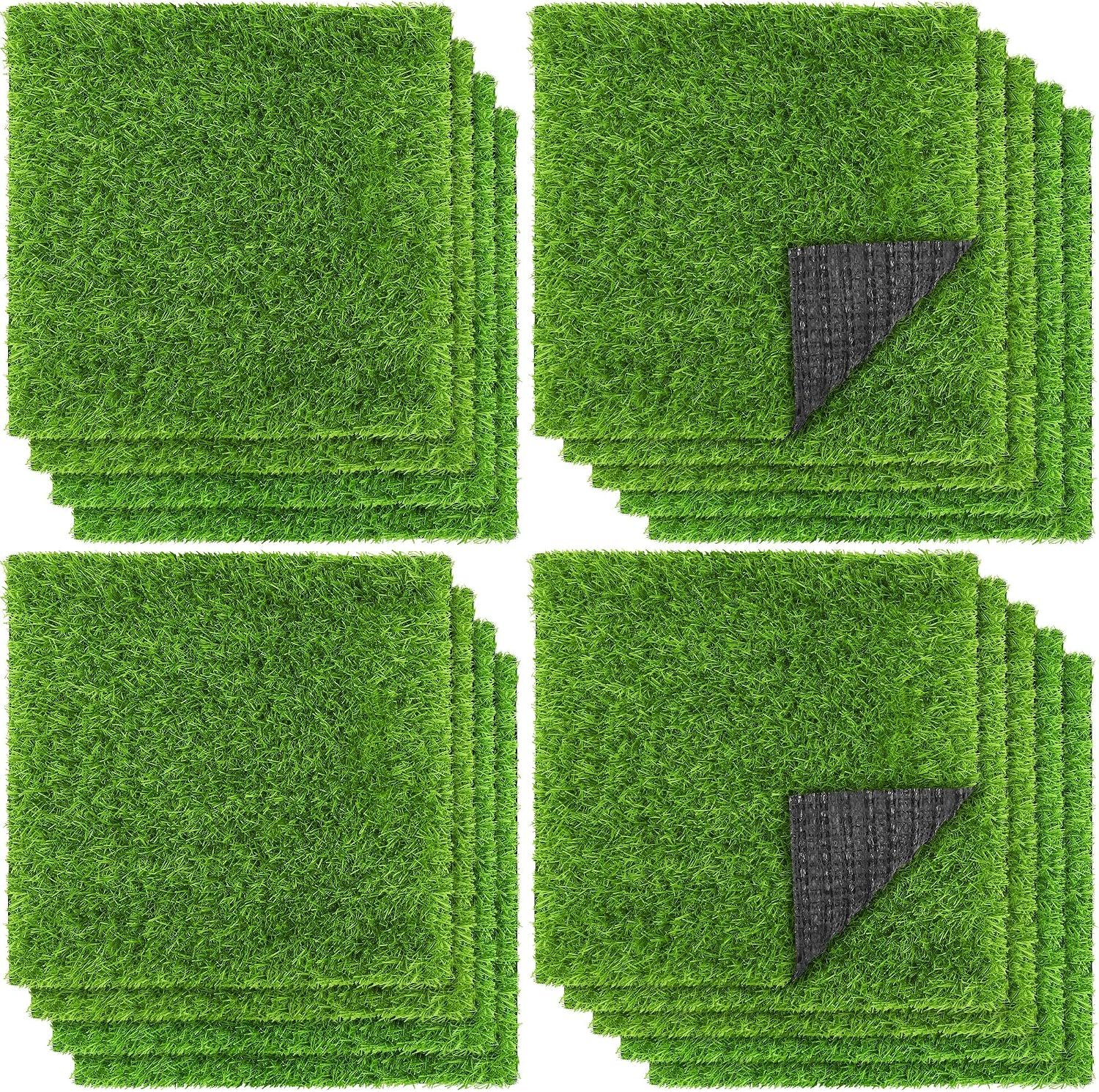 Artificial Grass Mat Square Turf Patch Tiles for Patio Miniature Garden