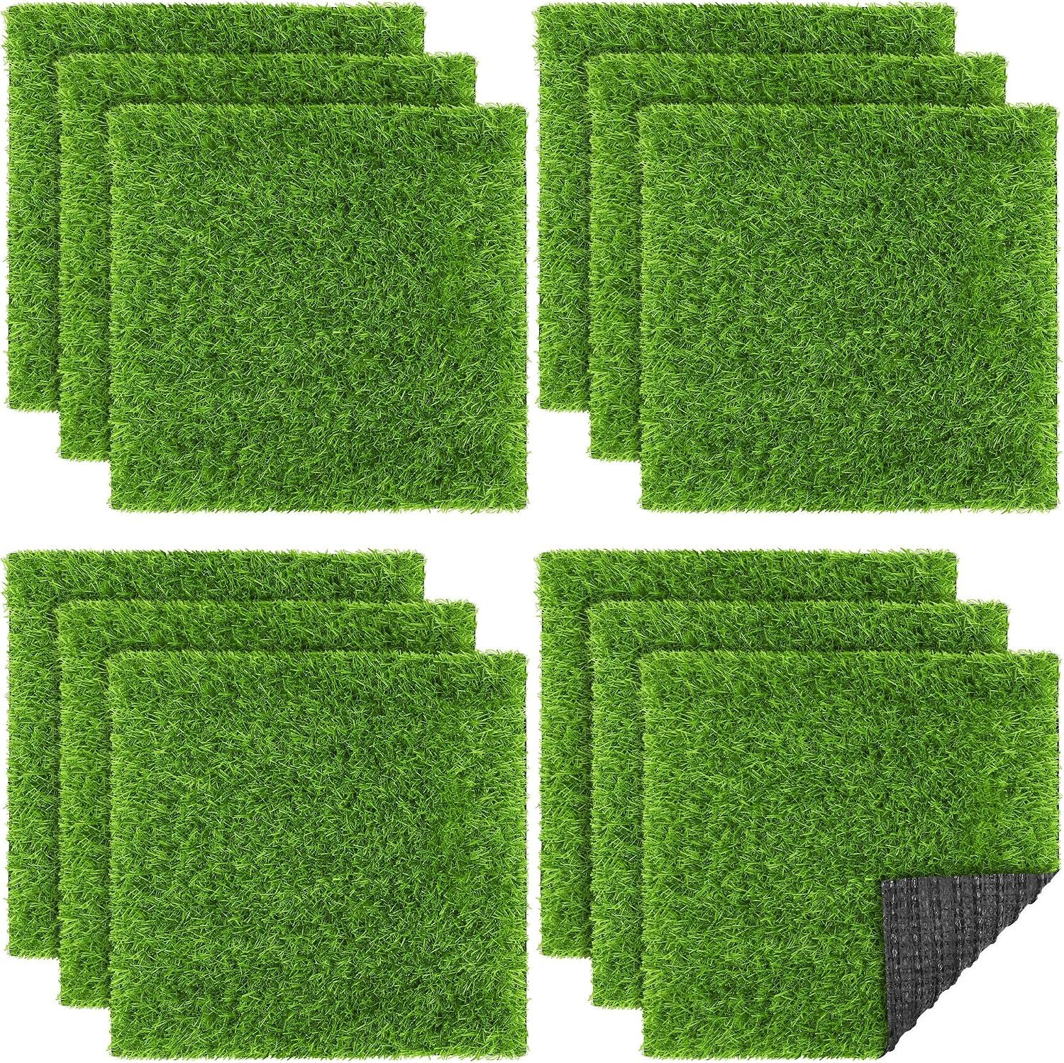 Artificial Grass Mat Square Fake Turf Patch for Garden Balcony DIY